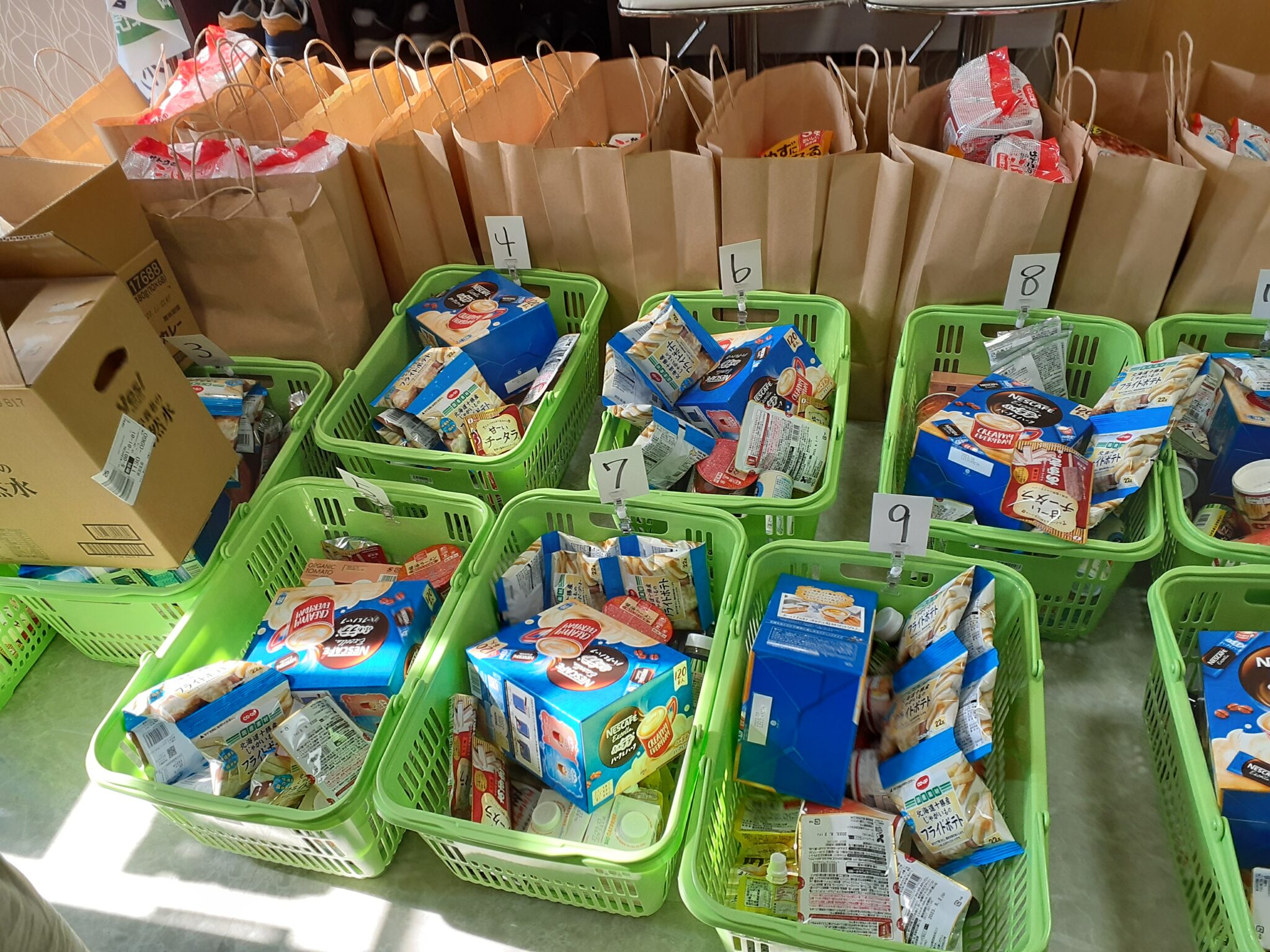 寄付された食品